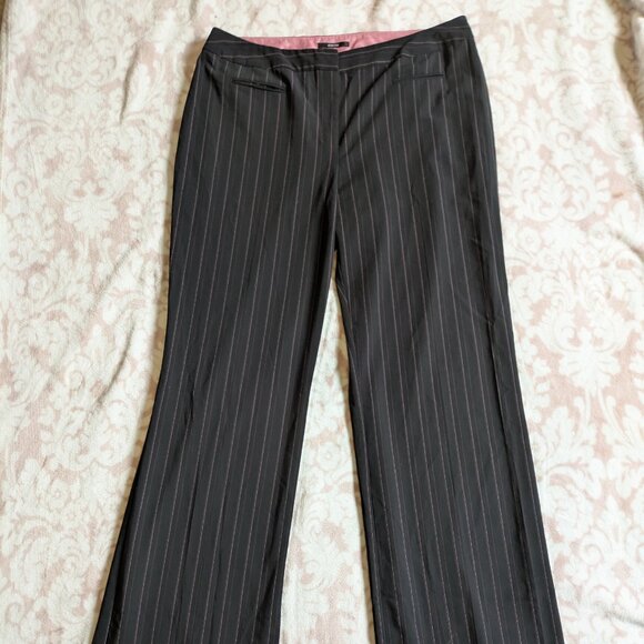 WOMEN'S STYLE & CO. Stretch Straight Leg Career Black/Pink Pin Striped, Size 1 - Picture 1 of 6